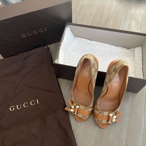 Gucci Horsebit Open Peep Toe Pump Heels Pump 35.5 - Picture 3 of 8